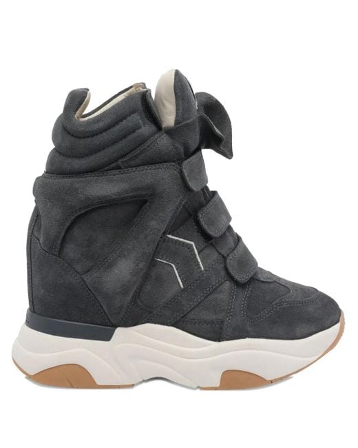 Isabel Marant Black Balskee Touch-Strap Wedge Sneakers