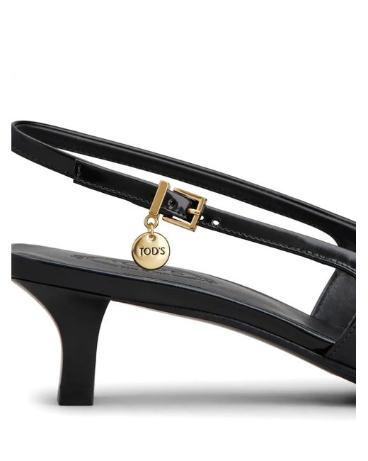 Tod's Black Buckle-Charm Pumps