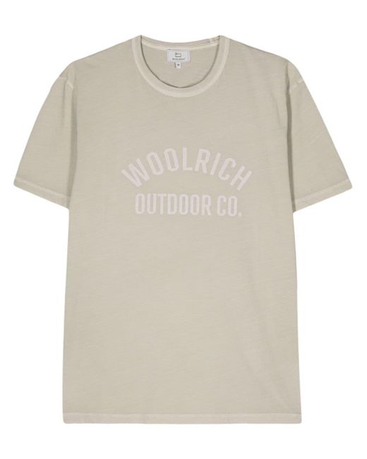 T-shirt con stampa di Woolrich in Natural da Uomo