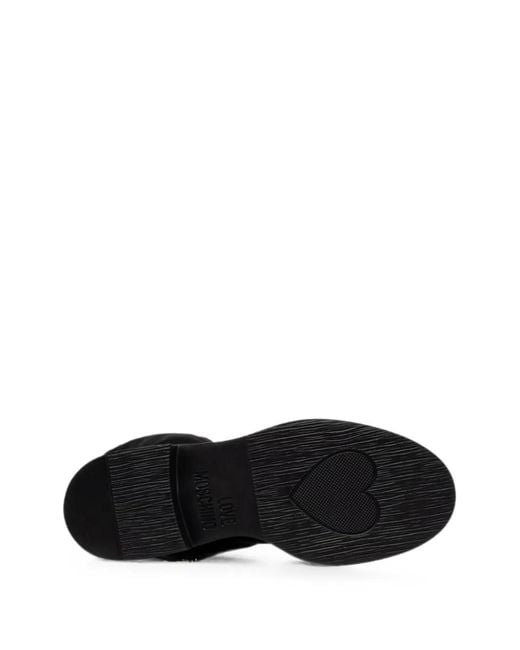 Love Moschino Black Logo-Plaque Over-The-Knee Boots