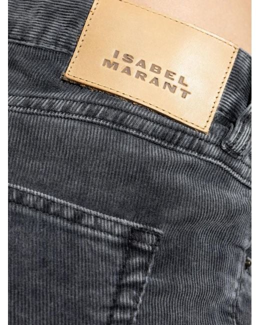 Isabel Marant Blue Cordhose mit Logo-Patch