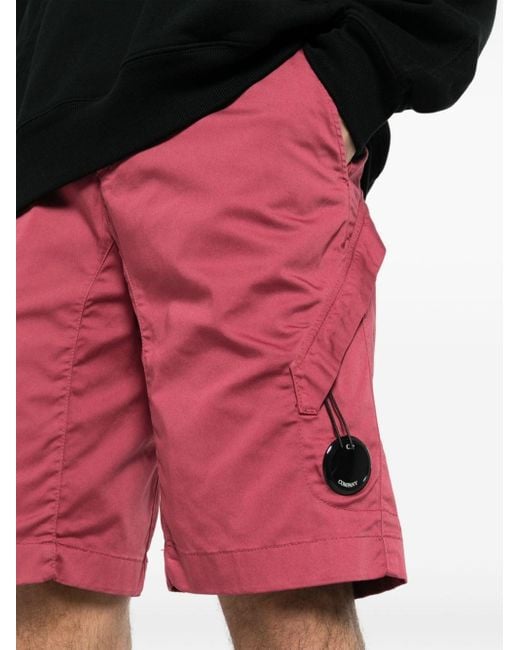 C P Company Red Stretch-cotton Cargo Shorts for men