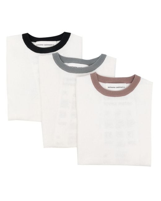 Extreme Cashmere White N°339 Chloe Knitted Top (pack Of Three)