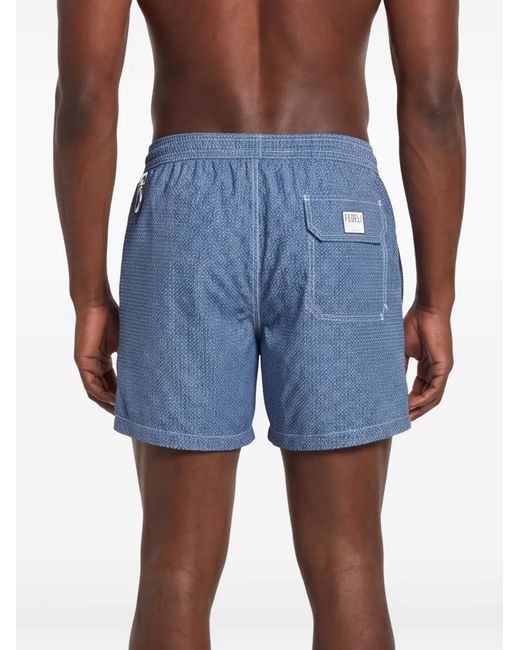 Bañador Estampado Fedeli de hombre de color Blue