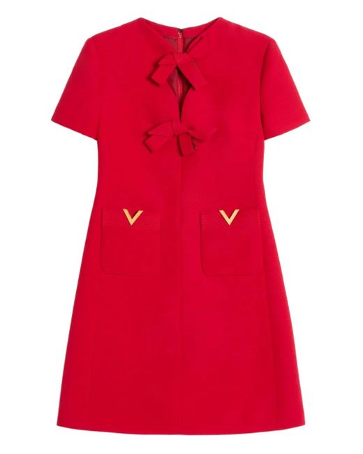 Valentino Garavani Red Crepe Couture Mini Dress