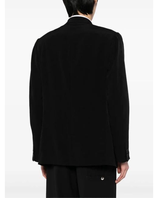 Yohji Yamamoto Black Double-Breasted Blazer for men