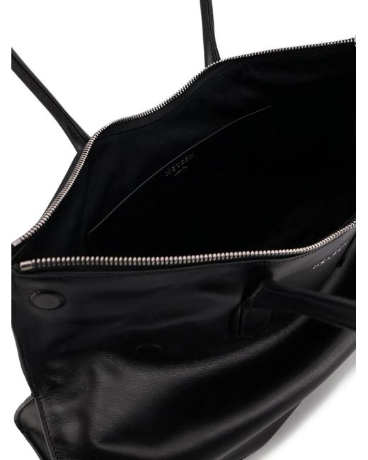 McQueen Black Manta Studded Leather Shoulder Bag