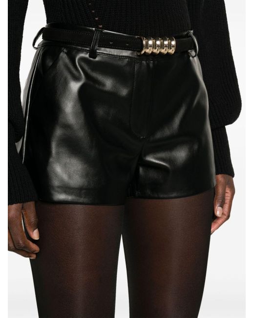Frankie Shop Kate Faux-leather Shorts in Black