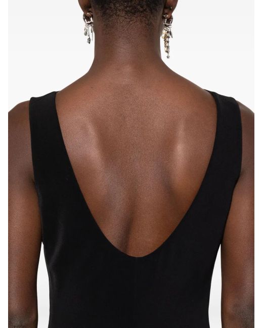 Balenciaga Black Sleeveless Pleat-Detail Dress