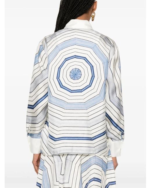 Sandro Blue X Louise Bourgeois Seidenhemd Mit Print