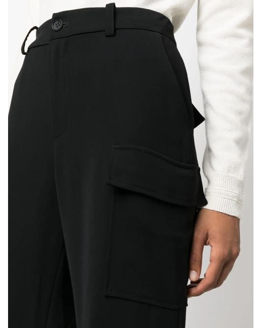 P.A.R.O.S.H. Black Poker Mulit-Pocket Straight Trousers