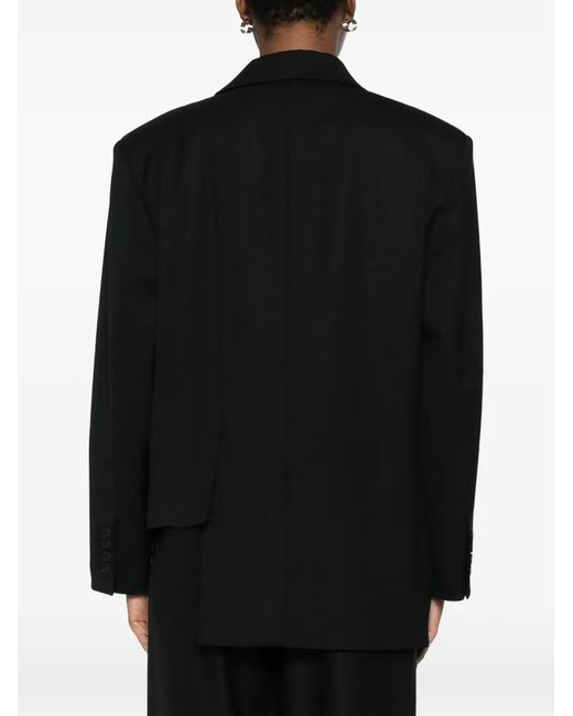 MEDEA Black Asymmetrical Double-Breasted Blazer