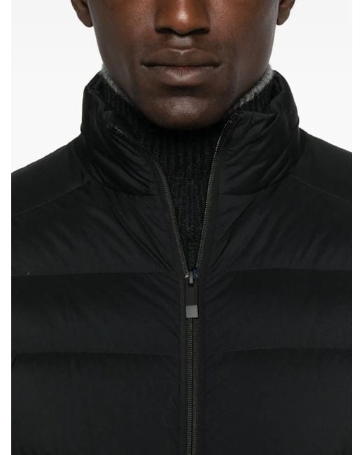 Moncler Black Quilted Zip-Up Jacket for men