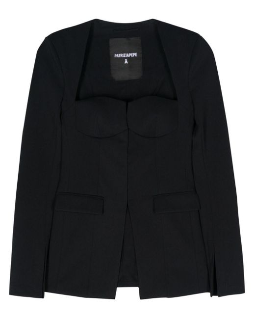 Patrizia Pepe Corset-style Jacket in het Black