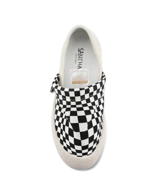 Santha White Imsouane Checkerboard-Print Sneakers