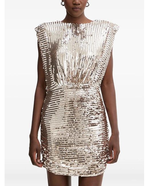 Boss White Sequin-Embellished Mini Dress