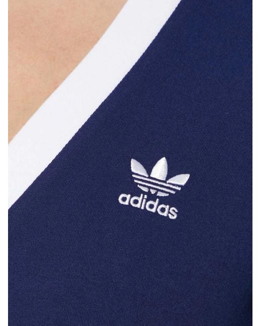 Adidas スリーストライプ Vネックドレス Blue