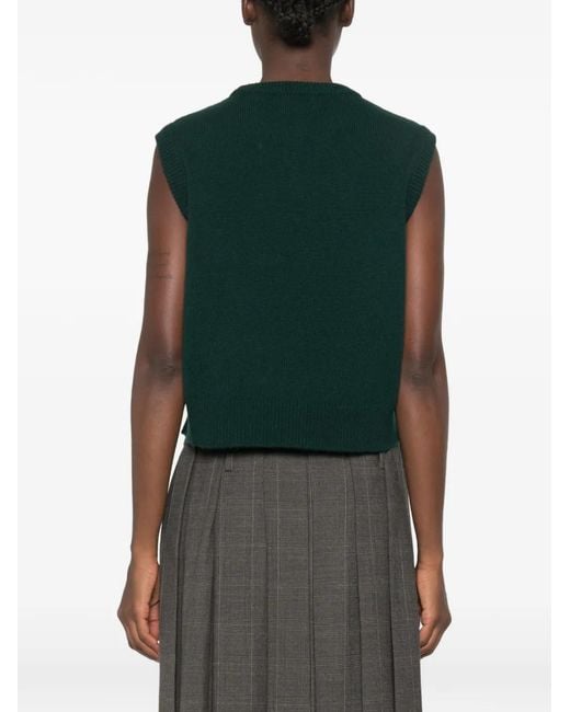 Be You Green Sleeveless Knitted Top