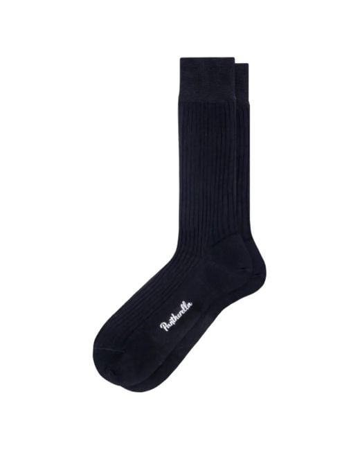 Pantherella Blue Laburnum Ribbed-Knit Socks for men