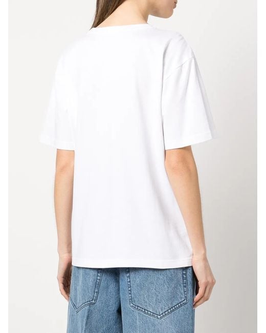 Alexander Wang White Rubberised Logo Cotton T-Shirt