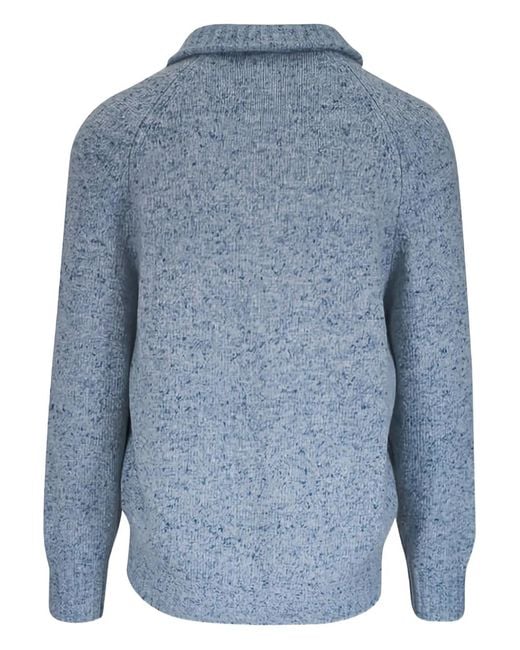 Brunello Cucinelli Gray Cashmere Zipper Sweater Knitwear for men