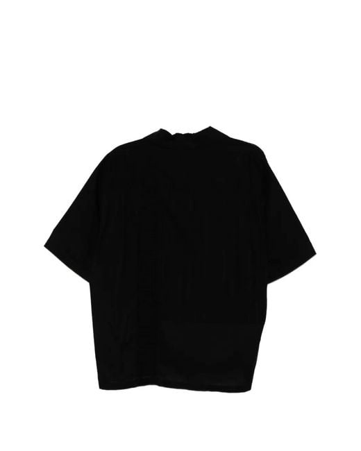 Undercover Black Patchwork Short-Sleeve Shirt for men