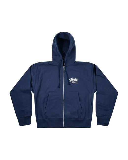 Stussy Blue Paris Zip-Up Hoodie for men