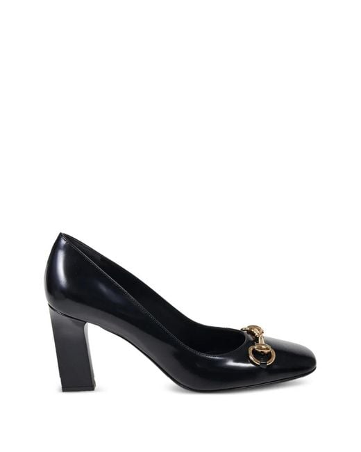 Gucci Black Signora Horsebit Pumps