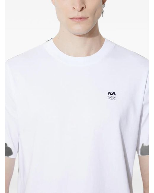 WOOD WOOD White Logo-Print T-Shirt for men