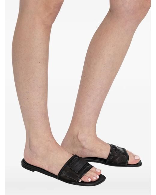 Kate Spade White Breezy Mesh-Strap Sliders