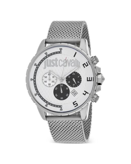Just Cavalli Gray Stainless-Steel 44Mm Watch for men
