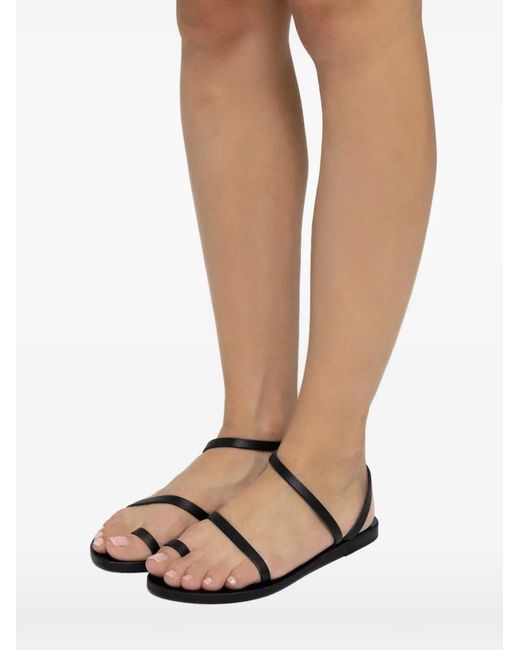 Ancient Greek Sandals Black Open-Toe Sandals