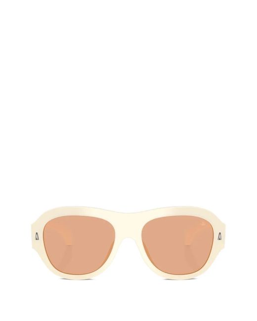 Moncler Natural Elevane Oval-Frame Sunglasses