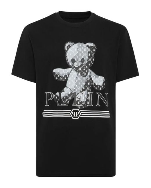 Philipp Plein Teddy T-Shirt Met Monogram in het Black voor heren
