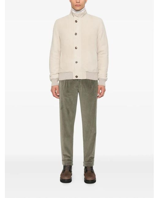 Barba Napoli Natural Button-Fastening Ribbed-Cuff Jacket for men