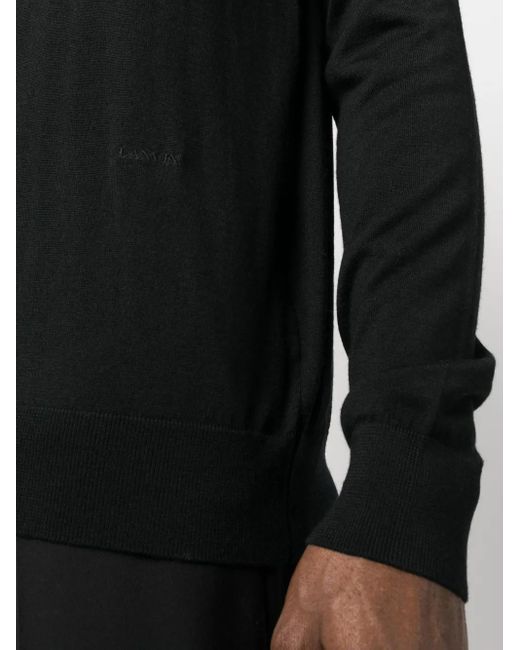 Lanvin Black Roll-neck Wool-blend Jumper for men