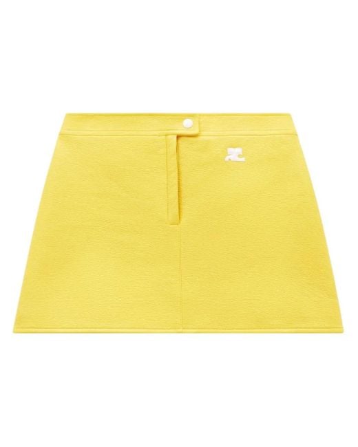 Courreges Mini-Rok Met Logopatch in het Yellow