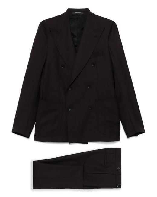 Tagliatore Black Virgin Wool Suit for men