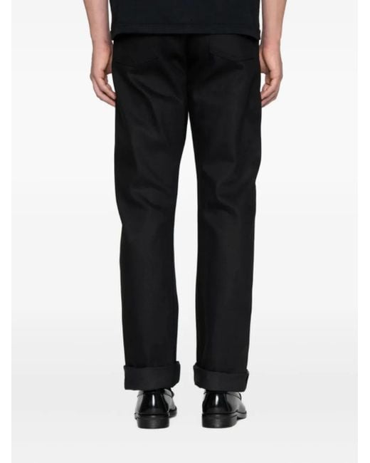 Naked & Famous Black True Guy Cuffed Jeans for men