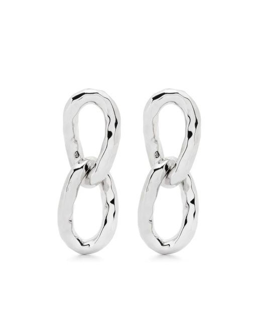 Jil Sander White Chain-Link Earrings