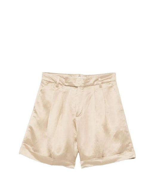 Briglia 1949 Natural Isabellew Pleated Cuffed Shorts