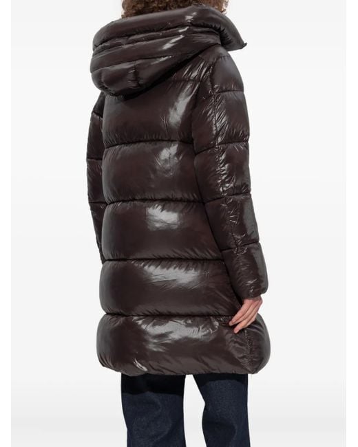 Save The Duck Black Hooded Quilted Coat