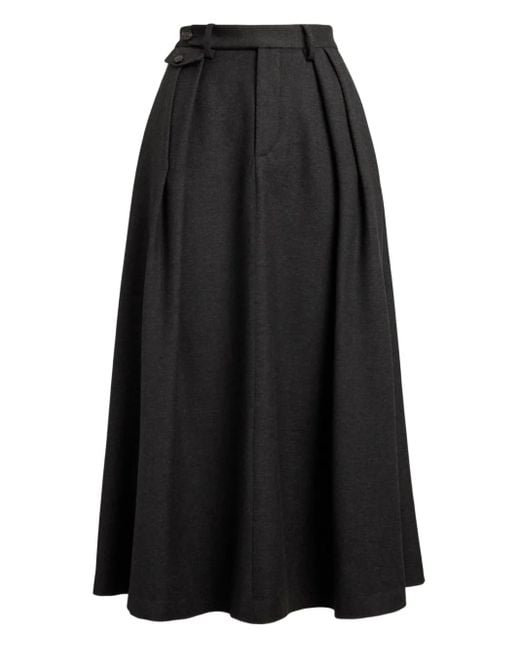 Jupe Mi-Longue Evilyn À Design Plissé Ralph Lauren en coloris Black