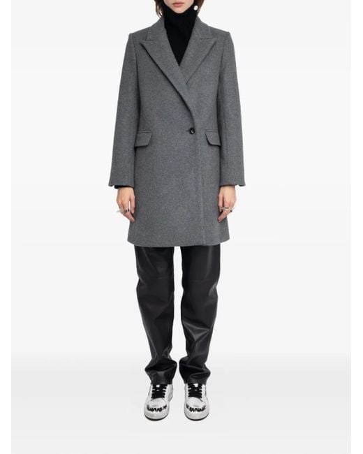 Zadig & Voltaire Gray Single-Button Coat