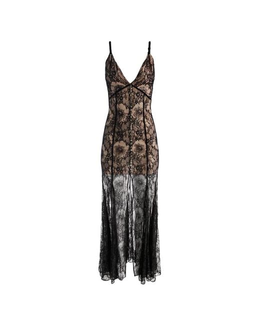 Alice + Olivia White Alana Lace Godet Maxi Dress