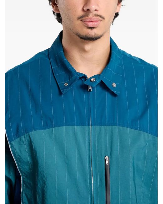 Adidas Blue Striped Panelled Wind Jacket for men