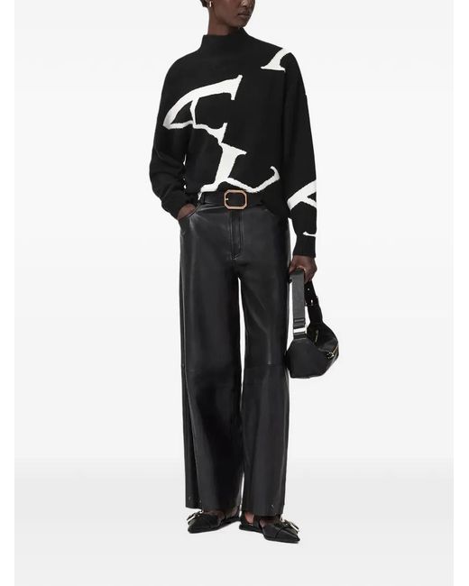 AllSaints Black Pull A Star À Col Roulé