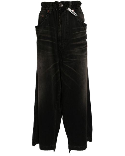 Maison Mihara Yasuhiro Jeans Met Wijde Pijpen in het Black voor heren