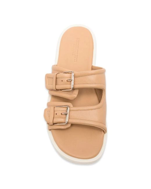 SERGIO MORETTI FIRENZE Metallic Buckle-Fastening Leather Sandals
