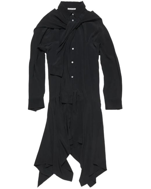 Acne Button-Up Midi-Jurk in het Black